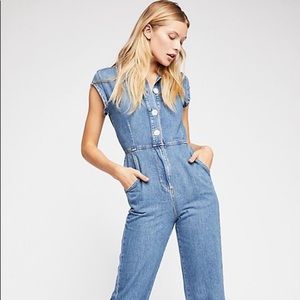 NWOT Free People Unchained Melody denim jumpsuit 2